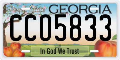GA license plate CCO5833