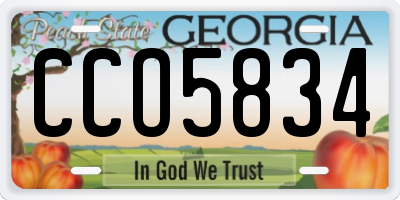 GA license plate CCO5834