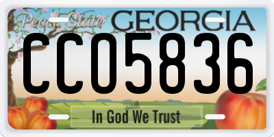 GA license plate CCO5836