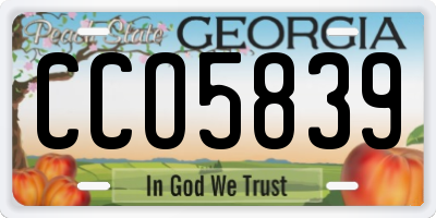 GA license plate CCO5839