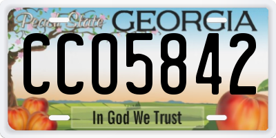 GA license plate CCO5842