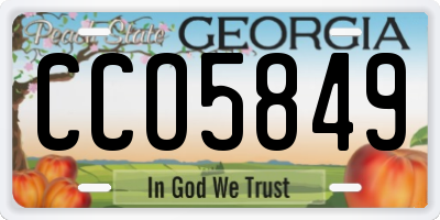 GA license plate CCO5849