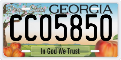 GA license plate CCO5850