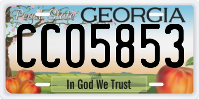 GA license plate CCO5853
