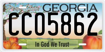 GA license plate CCO5862