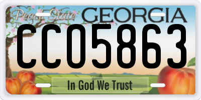 GA license plate CCO5863