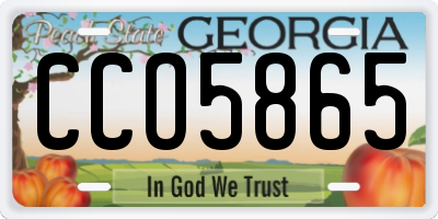 GA license plate CCO5865