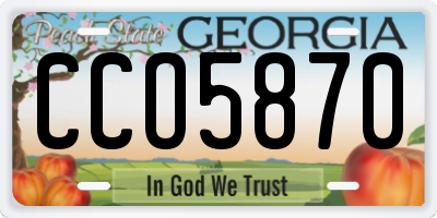 GA license plate CCO5870