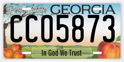 GA license plate CCO5873