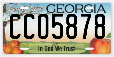 GA license plate CCO5878