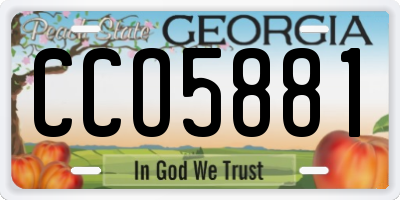 GA license plate CCO5881