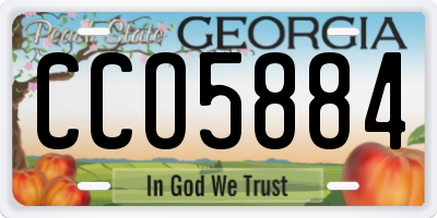 GA license plate CCO5884