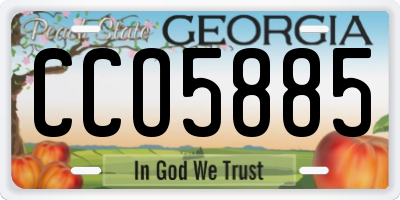 GA license plate CCO5885