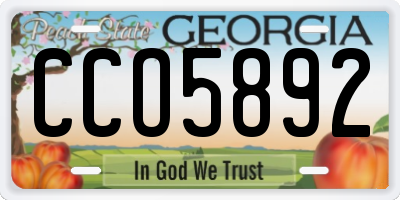 GA license plate CCO5892