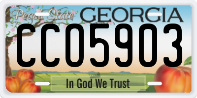 GA license plate CCO5903