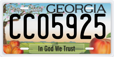 GA license plate CCO5925