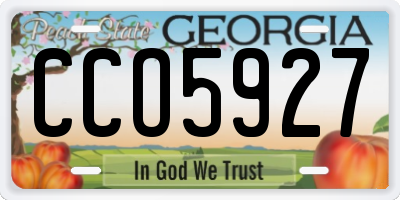 GA license plate CCO5927