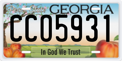 GA license plate CCO5931