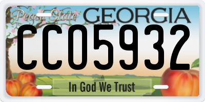 GA license plate CCO5932