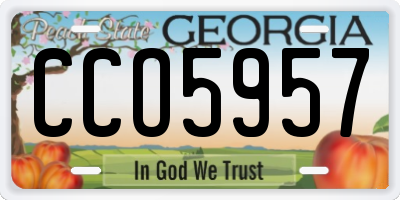 GA license plate CCO5957
