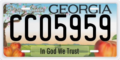 GA license plate CCO5959