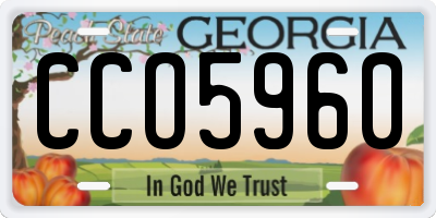 GA license plate CCO5960