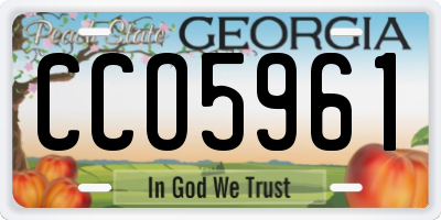 GA license plate CCO5961