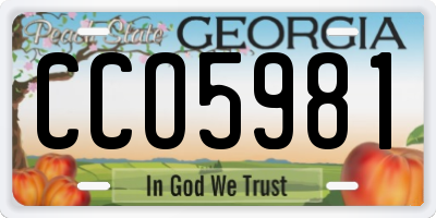 GA license plate CCO5981