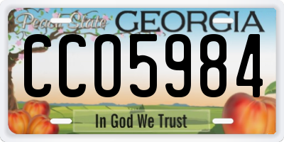 GA license plate CCO5984