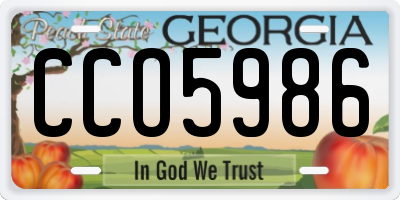 GA license plate CCO5986