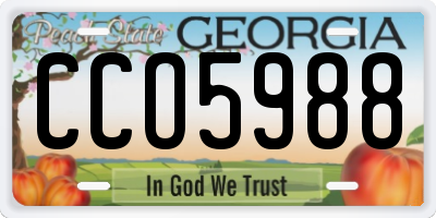 GA license plate CCO5988