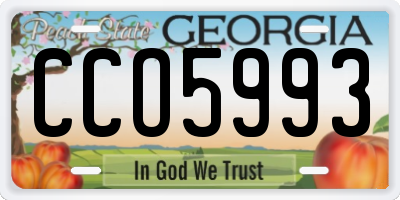 GA license plate CCO5993
