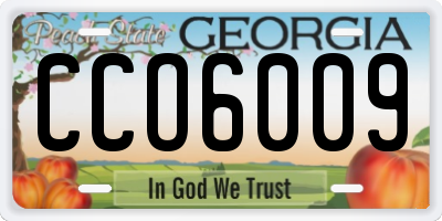 GA license plate CCO6009