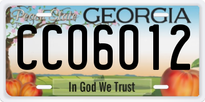 GA license plate CCO6012