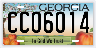 GA license plate CCO6014