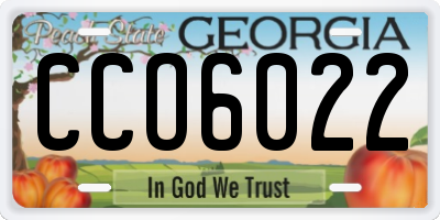 GA license plate CCO6022