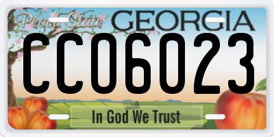 GA license plate CCO6023