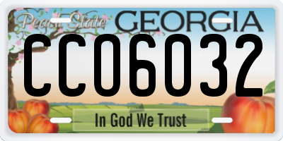 GA license plate CCO6032