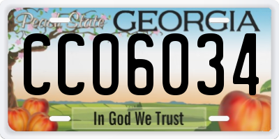 GA license plate CCO6034