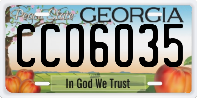 GA license plate CCO6035