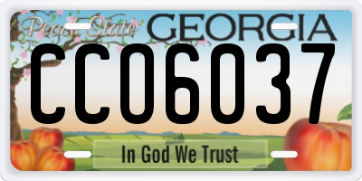 GA license plate CCO6037