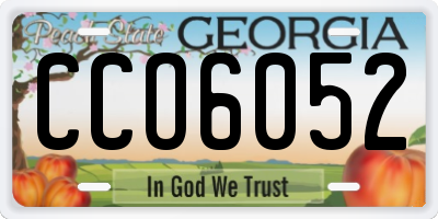 GA license plate CCO6052
