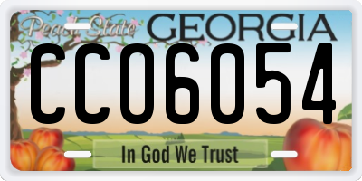 GA license plate CCO6054