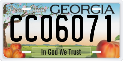 GA license plate CCO6071