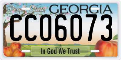 GA license plate CCO6073
