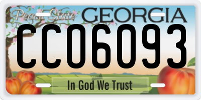 GA license plate CCO6093