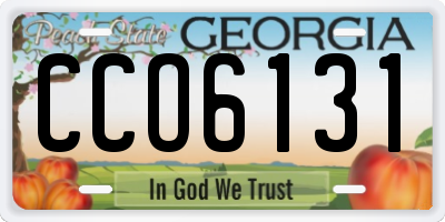 GA license plate CCO6131