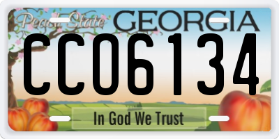 GA license plate CCO6134