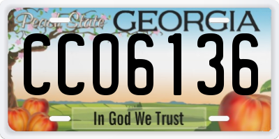 GA license plate CCO6136