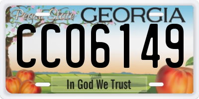 GA license plate CCO6149